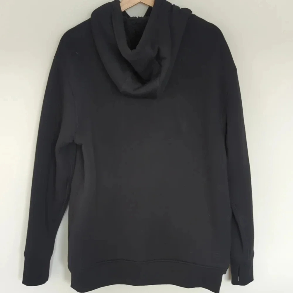 Athleta Solstice Reversible Sherpa Hoodie Sweatshirt Black Women's Small Warm - Picture 6 of 8